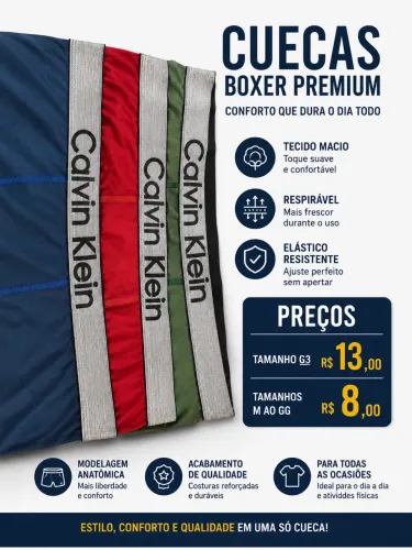Super promoção ?cuecas boxer a partir de 8 reais