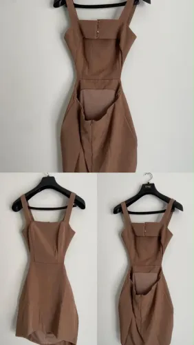 Vestido curto Marrom