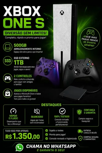 Xbox one s + SSD 1tb externo