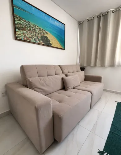 Sofá-Cama Retrátil e Reclinável 3 Lugares - Estado de Novo