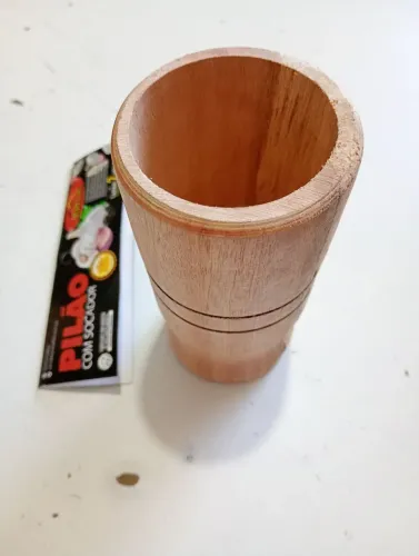Pilão de Madeira15 cm com socador 