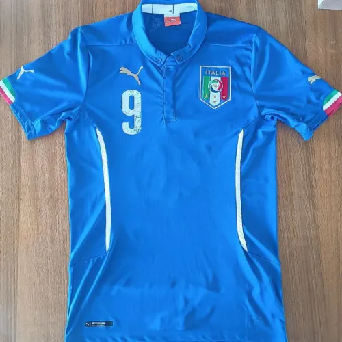 camisa original 2014 seleção itália #9 mario balotelli tamanho p azul puma