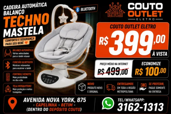 CADEIRA AUTOMÁTICA DE BALANÇO MASTELA - A MAIS QUERIDA DAS MAMÃES - SUPER BARATO!