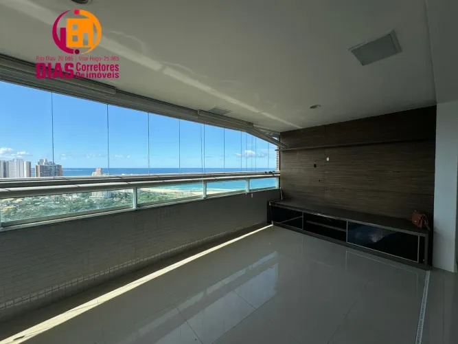 Alugo lindo Apartamento com 207m2 varanda panorâmica vista mar, 4 suítes, 4 vagas cobertas