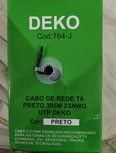 Cabo de rede Deko T6 código 764J<br>Cx 305m