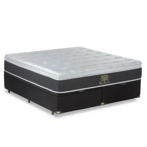 Colchão King Star + Cama Base Baú King Preta