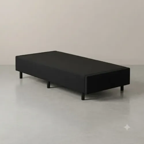 Base Box Solteiro Na Cor Preto Novo! ]