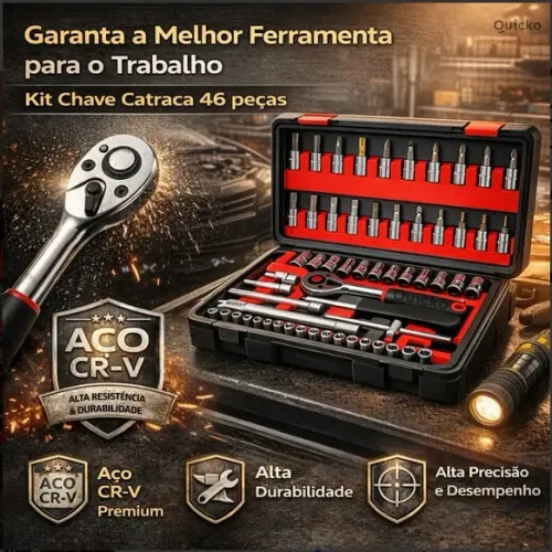 Kit Chaves Ferramentas Jogo Fenda Philips Catraca Soquete Allen 46 Peças