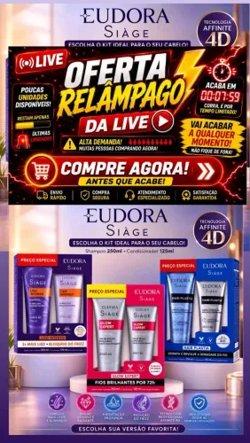 ? Kit Eudora Siàge Shampoo + Condicionador | Cabelos Hidratados