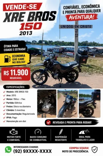 VENDE-SE XRE BROS 150 2013/14