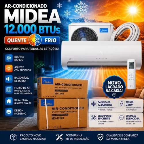 ? AR-CONDICIONADO MIDEA 12.000 BTUs QUENTE E FRIO - NOVO LACRADO ?