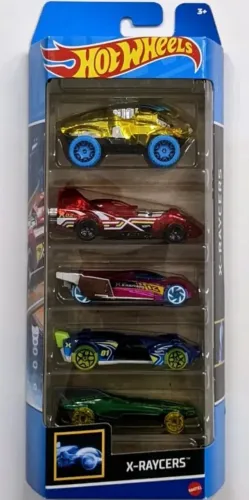 Kit 5 Carros Hot Wheels Pack X-Raycers