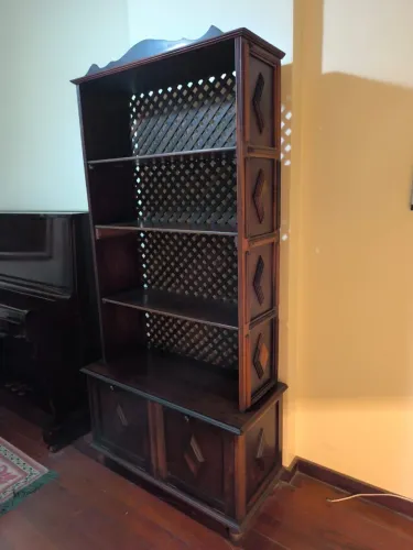 Estante Antiga Madeira Maciça - Estilo Rústico (Oportunidade)