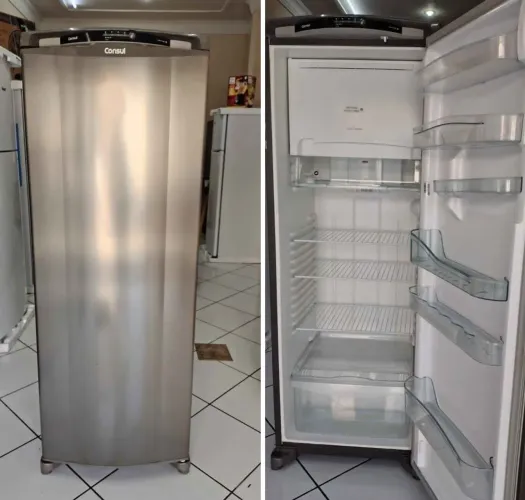 Geladeira Consul inox 342 L Frost Free Nova lacrada