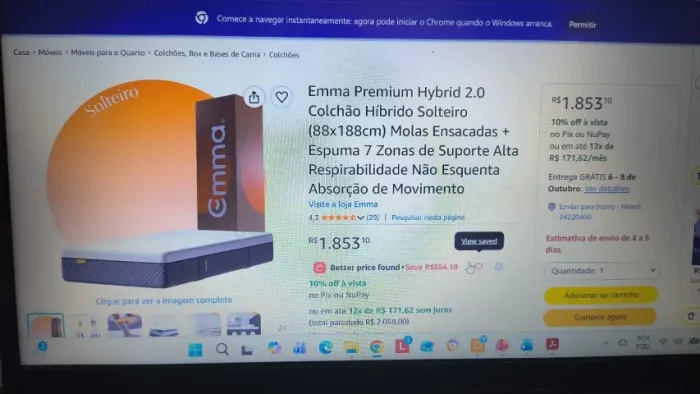 Colchão Solteiro Emma Premium Hybrid Air