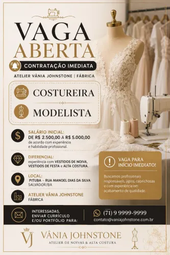 Vaga costureira/ modelista