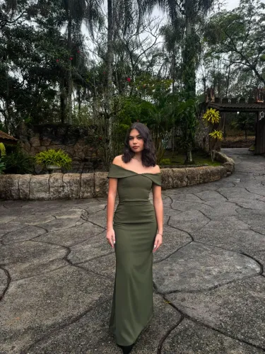 VESTIDO DE FESTA: Verde Oliva