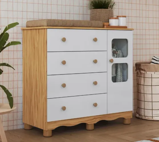 Comoda Infantil Lumi 100% MDF - Peroba