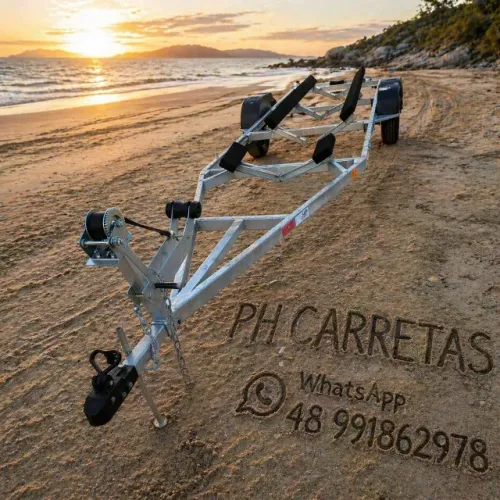 Carretinha para Barco Lancha Reboque pronto para Documentar