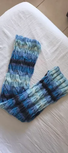 Cachecol Artesanal Azul Variante