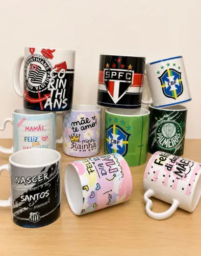Canecas de Porcelana Personalizadas (arte na própria caneca, não é adesivo)