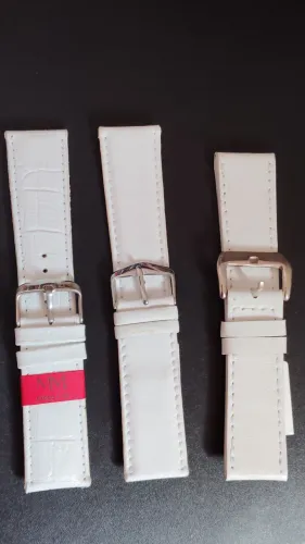 Pulseira relógio couro modelos branco tamanho 24