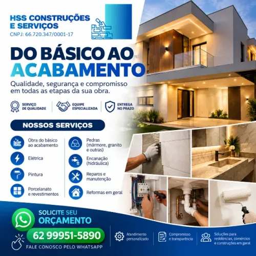 Pedreiro, Reformas, Pintura, Elétrica, Hidráulica e Acabamentos