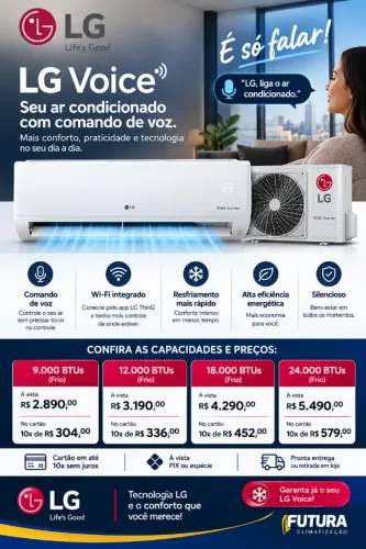 ? Ar-Condicionado LG Voice com Comando de Voz a partir de R$ 2.100
