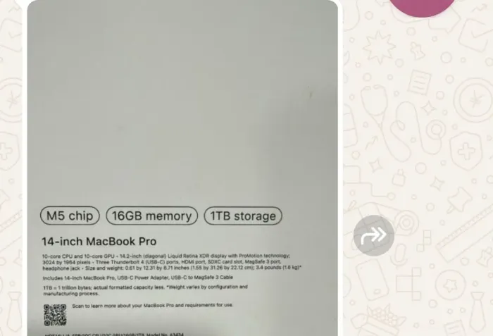 MACBOOK PRO M5 16 GB 1 TB SPACE GRAY