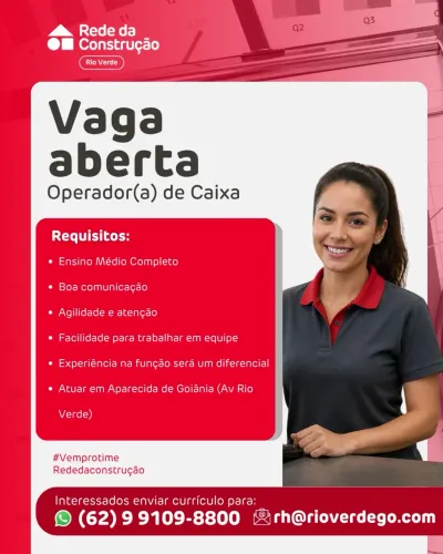 Vaga de Operador de Caixa