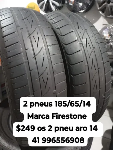 Pneus 185/65/14 Firestone $249 os 2 pneu aro 14 usados roda muito ainda não é remold