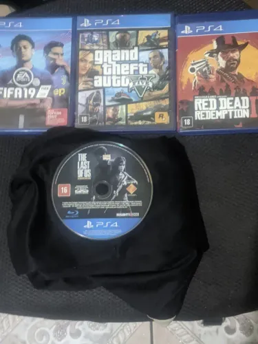 Lote 4 jogos PS4 : RDR2, GTA V, TLOU e FIFA 19 !