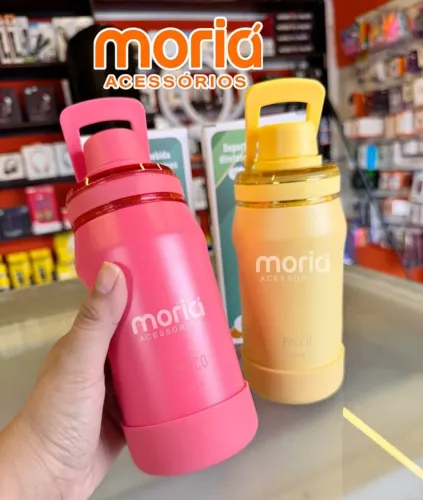 GARRAFA térmica infantil de 500ML com isolamento térmico em aço inox FOSCA e base de silic