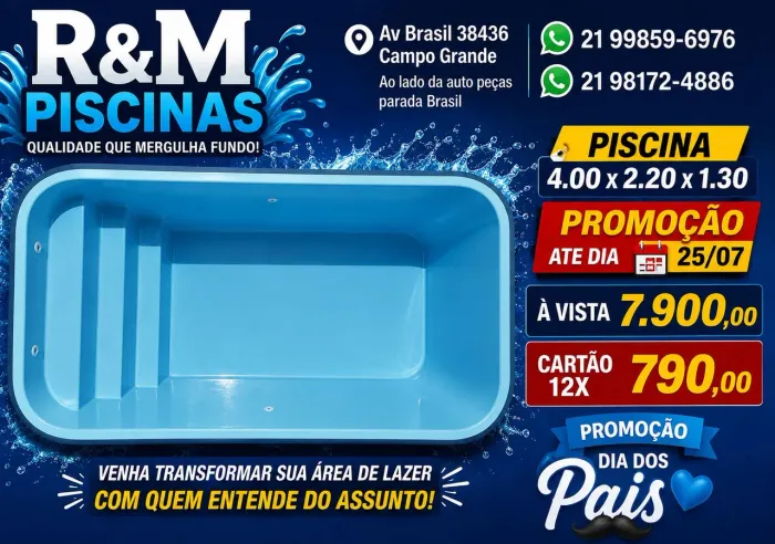 Piscina de fibra instalada promoção de inverno