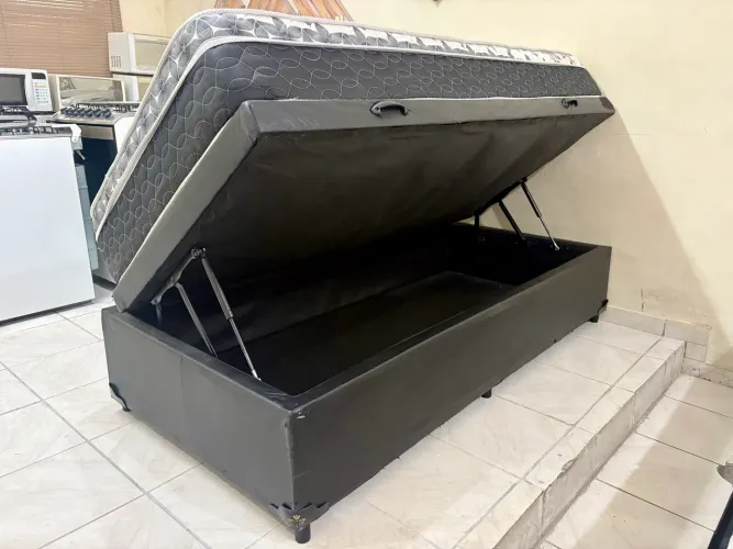 Cama box de solteiro com baú , cama de solteiro