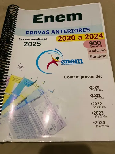 Apostila ENEM - Provas Anteriores 2020 a 2024 | Versão 2025 + Caderno de redação ENEM