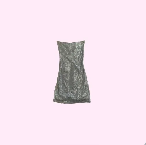 vestido brilhoso PP renner