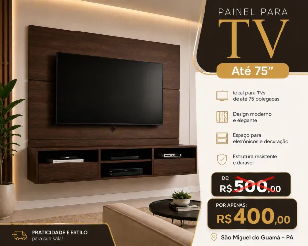 Painel de TV suspenso