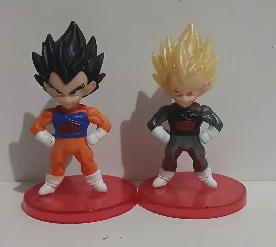 LOTE DUPLA BONECOS ACTION FIGURES MINIATURAS DRAGON BALL VEGETA SUPER SAIYAJIN