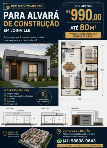 Projeto para alvará de construção 