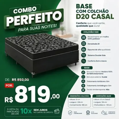 Base com colchão d20 novo de fabrica (promoção)
