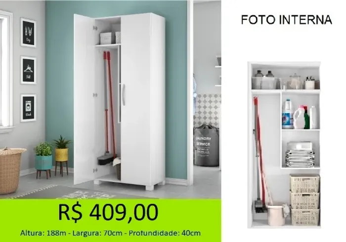 Armario multi uso de lavanderia a pronta entrega