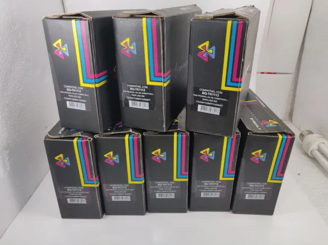 Lote 8 Tonners BK-TK1112 Byqualy compatível Kyocera TK-1112