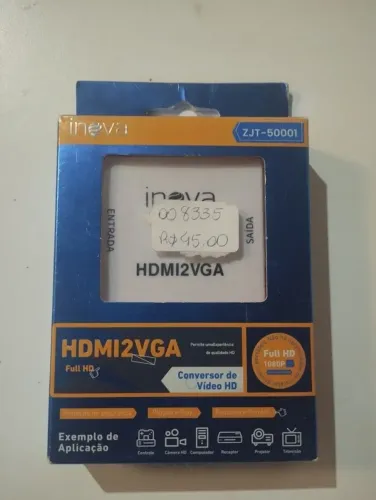 Adaptador Conversor de Áudio e Vídeo HDMI para VGA