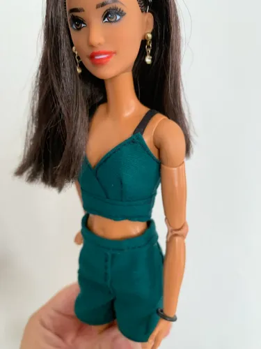 Conjunto artesanal top e short para Barbie 
