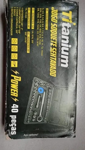 Jogo Soquetes Sextavado C/ Catraca 40 Pcs C/ Estojo 5131/5414 - Titanium