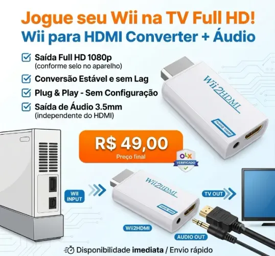 Adaptador HDMI para nintendo WII