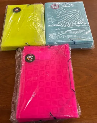 Pasta Polipropileno Dac c/ 10 und Rosa Amarelo Azul 