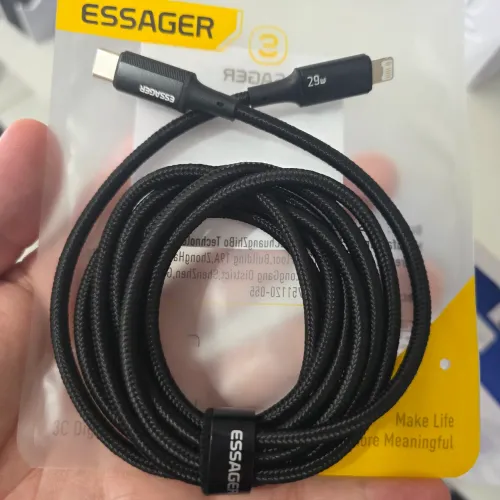 Cabos USB, Tipo C e Lightning de 1 ou 2m da Essager para carregador de celular *Novos