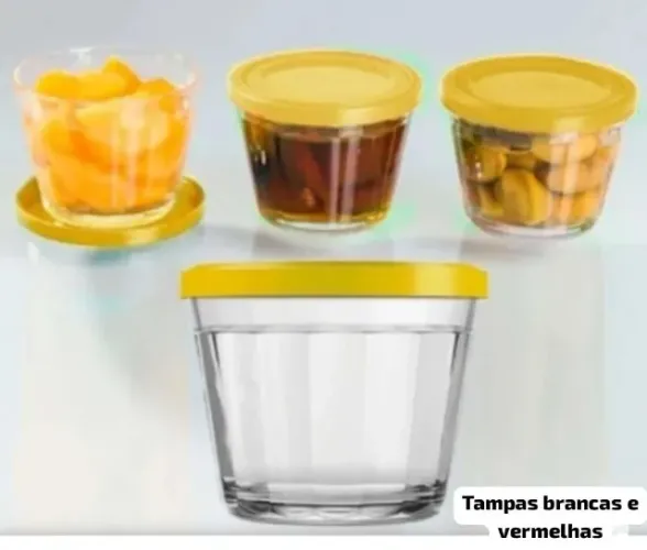 Kit 6 Potinhos de Vidro Americano 150ml com Tampa | Sobremesa